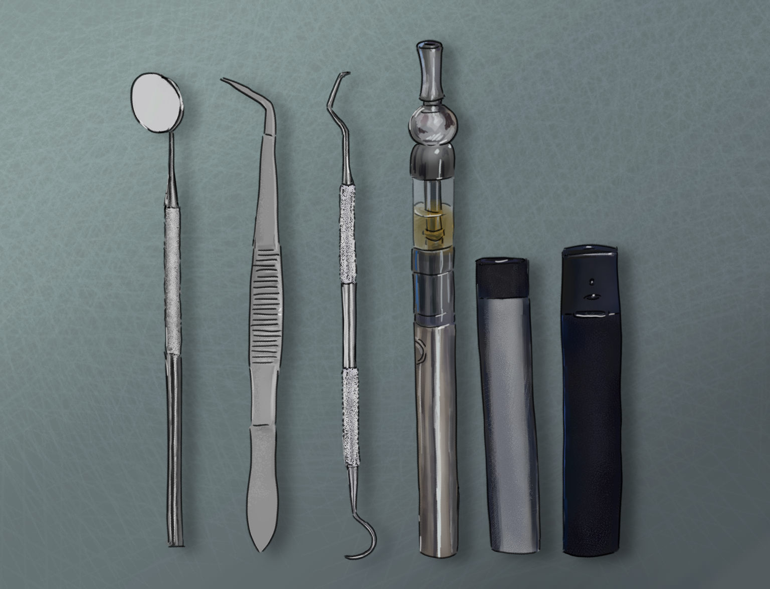 An illustration of e-cigarettes